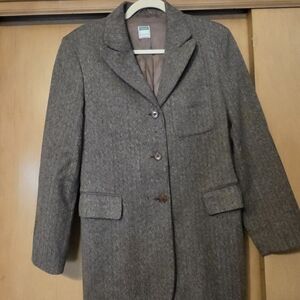 United Colors of Benetton Blazer Jacket Mens 42 Wool  Blend Brown Plaid VV